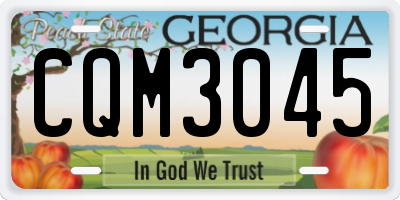 GA license plate CQM3045