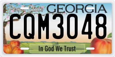GA license plate CQM3048