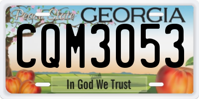 GA license plate CQM3053