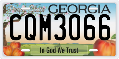GA license plate CQM3066