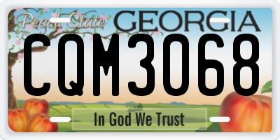 GA license plate CQM3068