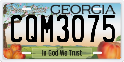 GA license plate CQM3075