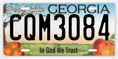 GA license plate CQM3084