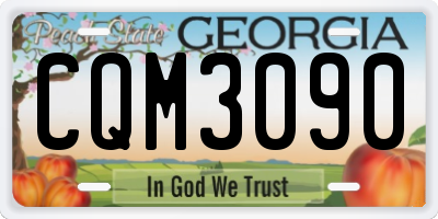 GA license plate CQM3090