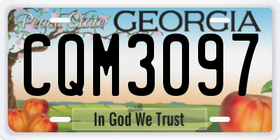 GA license plate CQM3097