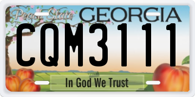 GA license plate CQM3111