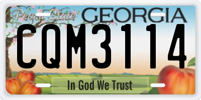 GA license plate CQM3114