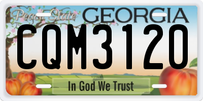 GA license plate CQM3120