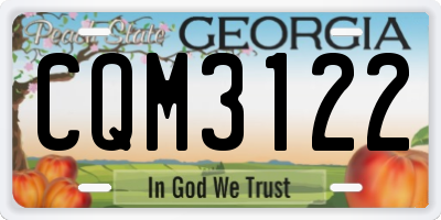 GA license plate CQM3122