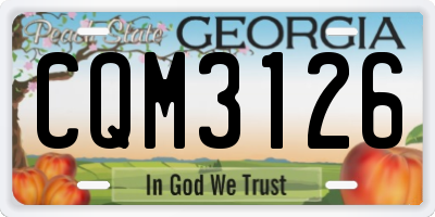GA license plate CQM3126
