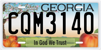 GA license plate CQM3140