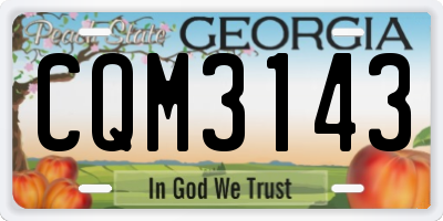 GA license plate CQM3143