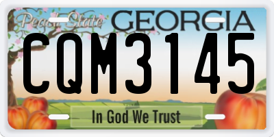 GA license plate CQM3145