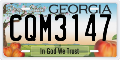GA license plate CQM3147