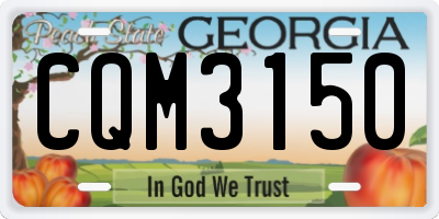 GA license plate CQM3150