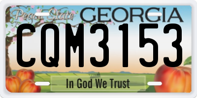 GA license plate CQM3153