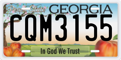 GA license plate CQM3155