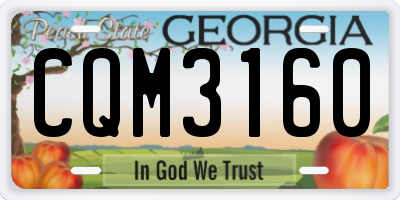 GA license plate CQM3160