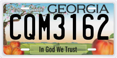 GA license plate CQM3162