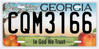 GA license plate CQM3166