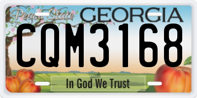 GA license plate CQM3168