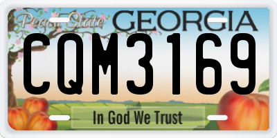 GA license plate CQM3169