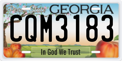 GA license plate CQM3183