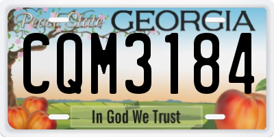 GA license plate CQM3184