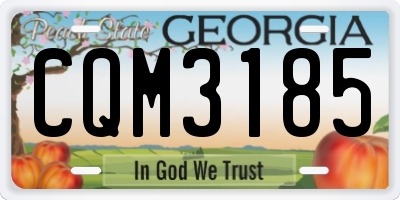 GA license plate CQM3185