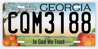 GA license plate CQM3188