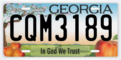 GA license plate CQM3189