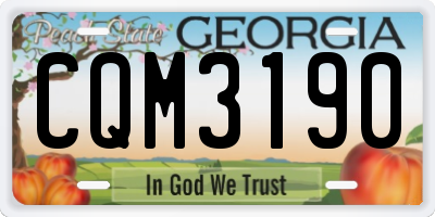 GA license plate CQM3190