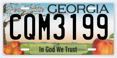 GA license plate CQM3199