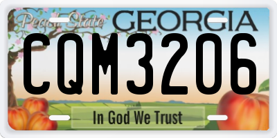 GA license plate CQM3206