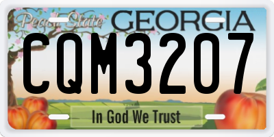 GA license plate CQM3207