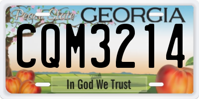 GA license plate CQM3214