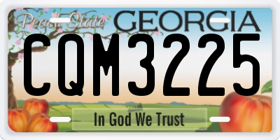 GA license plate CQM3225