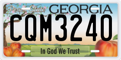 GA license plate CQM3240