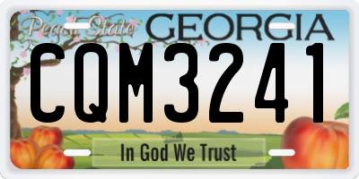 GA license plate CQM3241