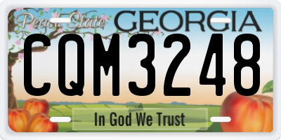 GA license plate CQM3248