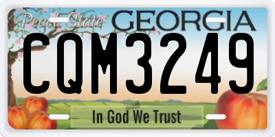 GA license plate CQM3249