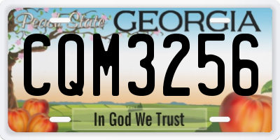 GA license plate CQM3256