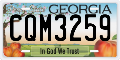 GA license plate CQM3259