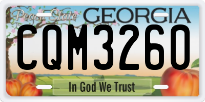 GA license plate CQM3260