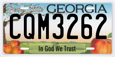 GA license plate CQM3262