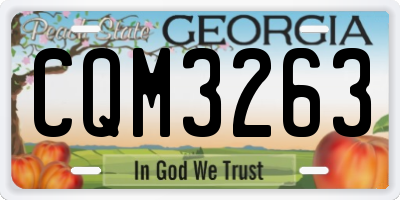 GA license plate CQM3263