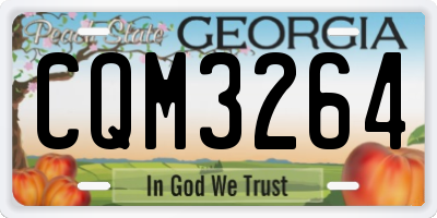 GA license plate CQM3264