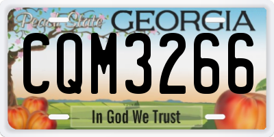 GA license plate CQM3266