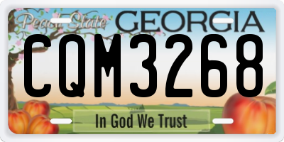 GA license plate CQM3268
