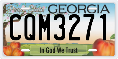 GA license plate CQM3271